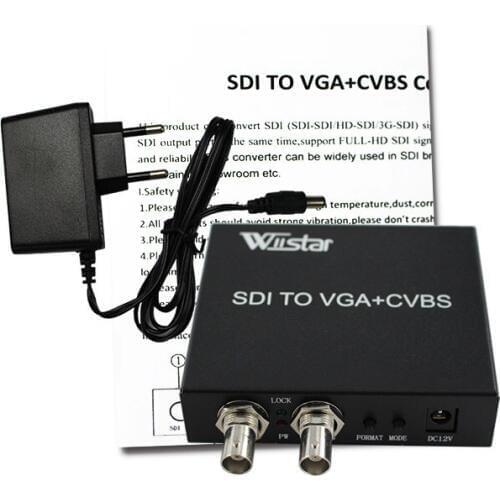 SDI to VGA CVBS/AV SDI Converter Support 1080P for Monitor/Camera/Display Free Shipping