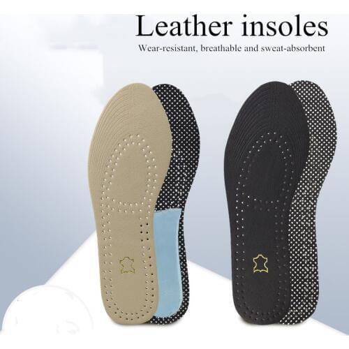 Leather Insoles For Shoes Men WomenComfortable Breathable Sweat-absorbent Wear-resistant Shock-absorbing Insoles Shoe Pad Insert