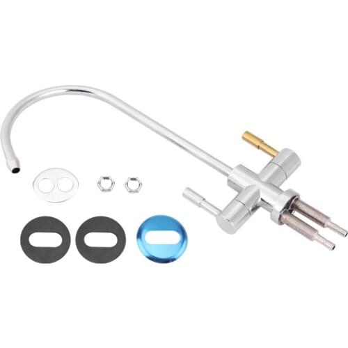 1/4'' Double Holes Sink Faucet Tap Chrome Reverse Osmosis RO Drinking Water Filter Bathroom Kitchen 360° Rotation Basin Faucets