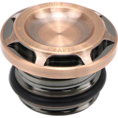 Motorcycle Fuel Tank Cap Cover for 1996-2015 Harley Sportster 48 883 XL1200 Bronze Fuel Gas Cap CNC Aluminum with Screw Thread