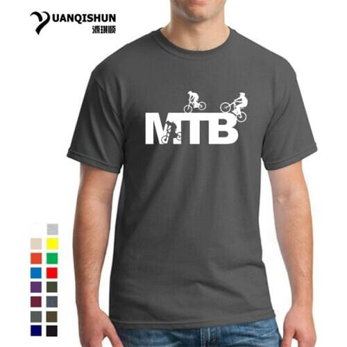 MTB Cycle Logo Tee Shirts Funny Mountain Biker Biking 16 Colors Male Cotton Short Sleeve T-shirt Popular Teenage Casual Tshirt