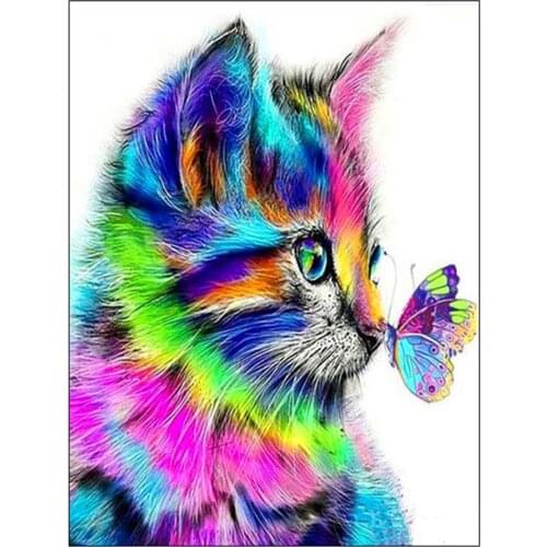 Animal Cat Landscape DIY Embroidery 11CT Cross Stitch Kits Needlework Craft Set Printed Canvas Cotton Thread Dropshipping