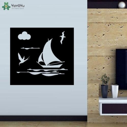 YOYOYU Wall Decal Boat Ocean Sail Pattern Wall Stickers For Kids Rooms Playroom Interior Modern Fashion DIY Art Decor MuralCY215