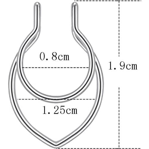 New U Shape Fake Nose Ring Hip Hop Septum Rock Charm Metal Magnet Nose Piercing Punk Piercing Women Body Jewelry Accessories