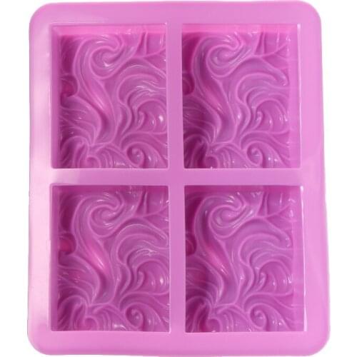 Newest 4 Ocean Wave Shape Soap Mold Handmade Process Mousse Cake Baking Silicone Mold DIY Candle Soap Clay Crafts Making Mold