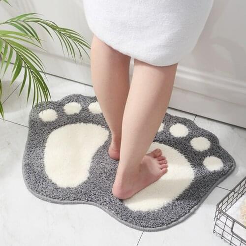 NEW Big Feet Bath Toilet Mat Cute Cartoon Non-Slip Footprint Bathroom Rugs Area Rugs Carpet Doormat Floor Mat Absorbent Foot Pad