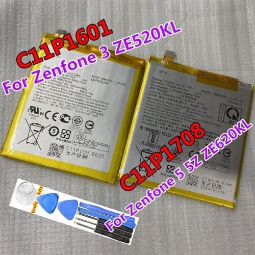 New Original For ASUS Zenfone 3 ZE520KL ZB501KL / 5 5Z ZE620KL X00QD ZS620KL Z01RD / 5 lite 5Q ZC600KL X017D Battery