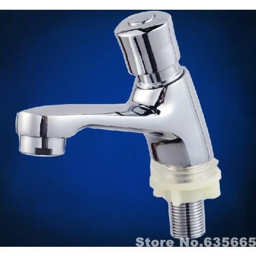 Single Cold Water Press Type Time-lapse Self-closing Tap Public Place Bathroom Accessories Basin Lavatory Brass Valve Faucet