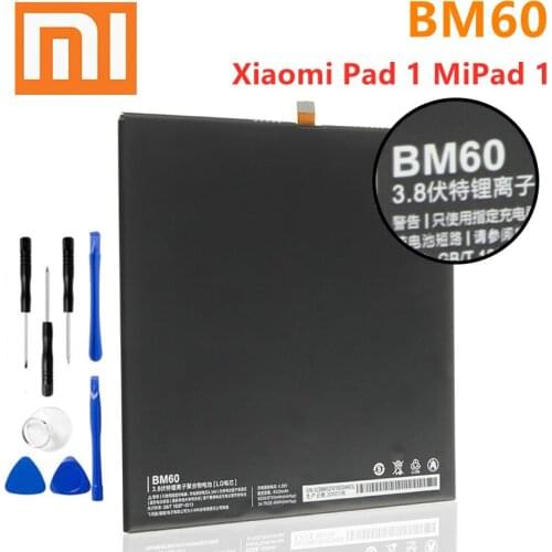 Xiao mi 100% Orginal BM60 6520mAh Battery For Xiaomi Pad 1 Mipad 1 A0101 BM60 High Quality Tablet Replacement Batteries +Tools
