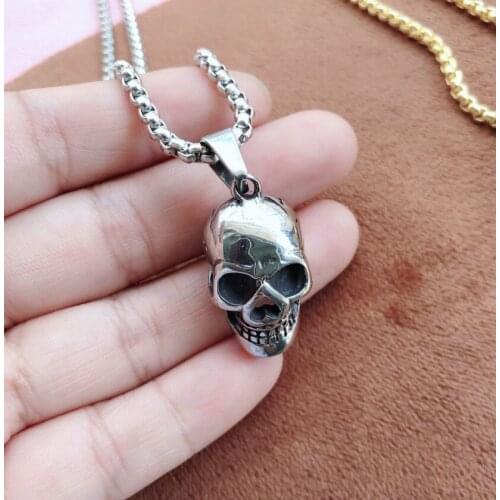 Punk Skull Pendant Necklaces For Women Men Teens Gothic Hip Hop Trendy Skull Skeleton Clavicle Necklace Fashion Jewelry Gifts
