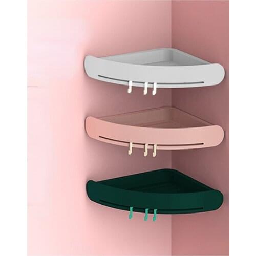 Plastic Corner Shelf Bathroom Shelf Organizer Snap Up Caddy Bathroom Shower Storage Wall Holder Shampoo Holder Wall Hanging
