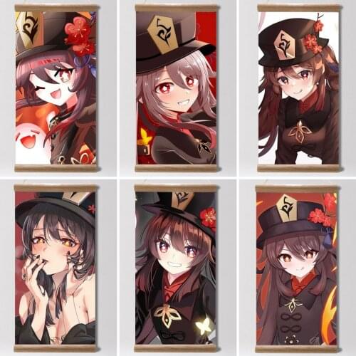 Genshin Impact Posters Hu Tao Game Posters Anime Posters Canvas Painting Wall Art Picture Decoration for Living Room Decor