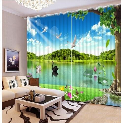 Landscape Scenery curtains Luxury 3D Window Curtains Living Room wedding bedroom Blackout curtain