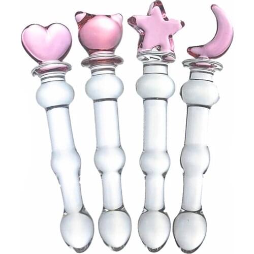 Crystal Glass Dildos Realistic Dildo Penis Glass Beads G-Spot Anal Butt Plug Erotic Sex toys for Woman Couples Adults