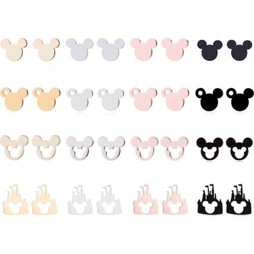 WANGAIYAO2021 European and American fashion simple small fresh stainless steel earrings cartoon year of the rat earrings holiday