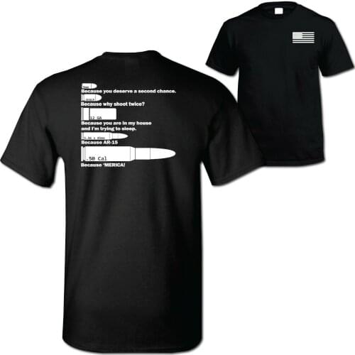 AMMO CHART T-Shirt S-3X 2nd amendment american flag army gun funny MERICA AR15