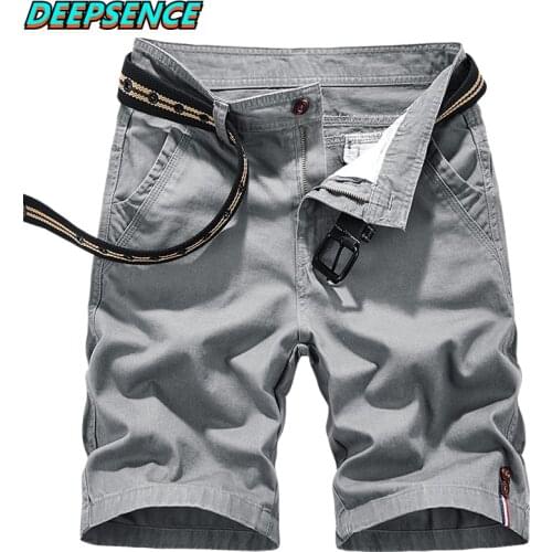 Preferred For Mature Men Casual Shorts 2021 Summer New Safari Style Solid Zipper Pockets Loose Fit Cotton Knee Length Short Men