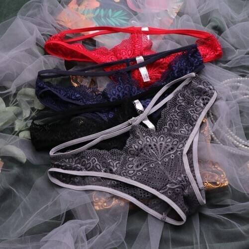 SP&CITY Bow Hollow Out Lace Thong Panties Fitness Girl Transparent Women Underwear Low Waist Crotch Cotton Seamless Briefs Tanga