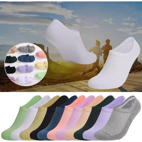 Women Running Ankle Socks Men Outdoor Sport Walking Non-slip Comfort Breathable Thick Bottom Cotton Athletic Low Cut Boat Sock