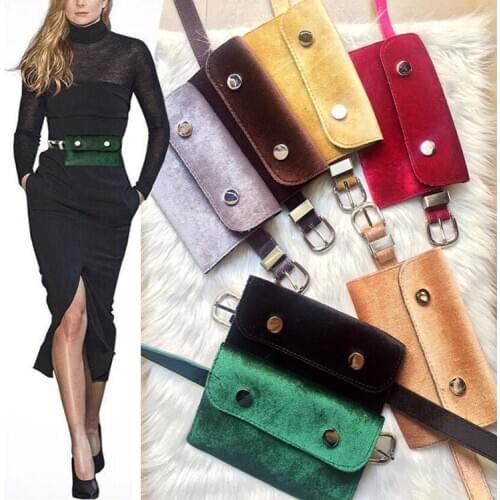 Womens Wallet Gold Velvet Top Grade Fashion Wallet Womens Thin Belt Dual Purpose Leather Belt Mobile Phone Key