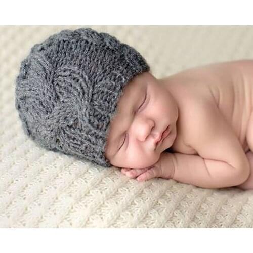 Winter Soft Wool Baby Hat Crochet Knitted Baby Boy Bonnet Infant Cap Girls Beanies Newborn Photography Props Baby Accessories