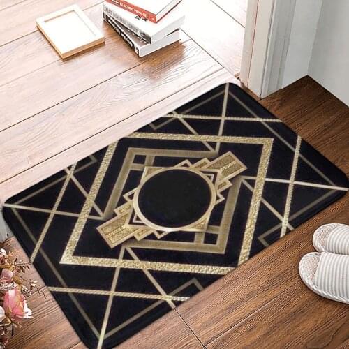 The Great Gatsby Gold Black Doormat Carpet Mat Rug Polyester Anti-slip Floor Decor Bath Bathroom Kitchen Living Room 40*60