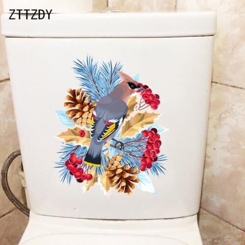 ZTTZDY 20.2×25.6CM Creative Red Bean Pine Cone Stitching Ring Home Wall Sticker Funny Toilet WC Decor T2-1425
