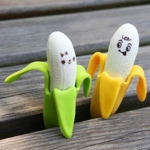 1PCS Creative Banana Eraser Cartoon Cute Banana Eraser Paired Stationery Student Eraser