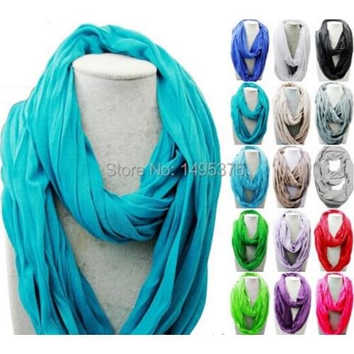120pcs/lot nursing scarf Jersey Circle Loop Shawl Infinity Plain Scarf / Snood 13color for choose