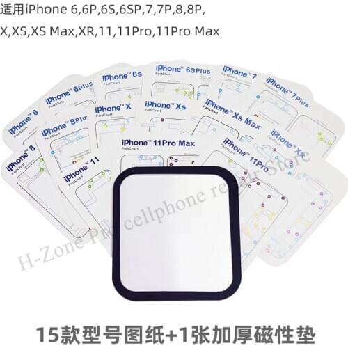 15PC Professional Guide Pad for iPhone11 XsMax XR XS X 8P 8 7 7P 6 6s 6p 6sp Magnetic Screw Keeper Chart Mat Phone Repair Tools