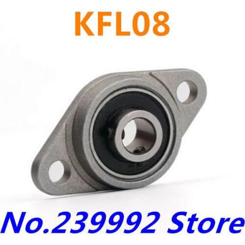 2 pcs New KFL08 8mm Metal Miniature Pillow Block Flange Rhombic Bearing Zinc Alloy