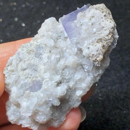 23.7gNatural lavender fluorite and mica mineral stone home decoration ring vein healing geological teaching CRYSTAL QUARTZ GEM