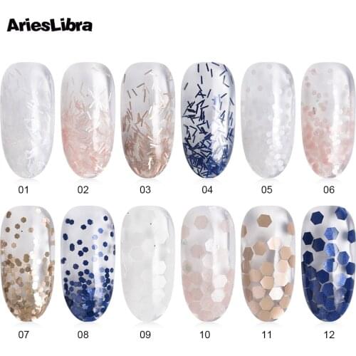 3D Nail Art Acrylic Glitter Powder Matte Flash Dust Nail Art Decorations Nails Accessories 12 Colors Nail Dust Glitter Powder