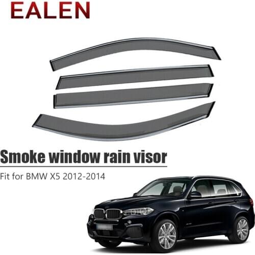EALEN For BMW X5 2012 2013 2014 Styling ABS Vent Sun Deflectors Guard Car Accessories 4Pcs/1Set Smoke Window Rain Visor