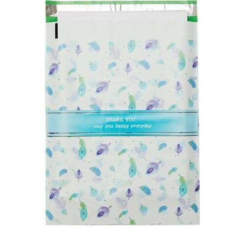 50Pcs Waterproof Shipping Bags Colored Feathers Poly Mailers Clothes Gift Packaging Courier Bag Self Sealing Plastic Envelope