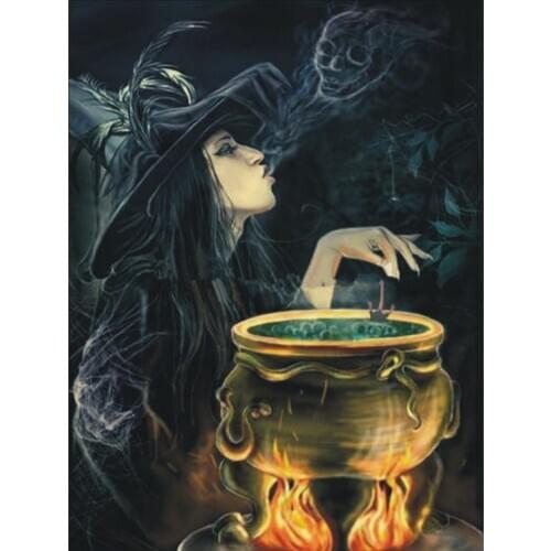 Full Square/Round Drill 5D DIY Diamond Painting "Magic Witch" 3D Rhinestone Embroidery Cross Stitch 5D Home Decor Gift