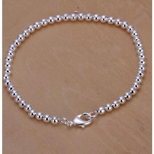 Free shipping 925 jewelry silver plated jewelry bracelet fine fashion bead bracelet wholesale and retail SMTH198
