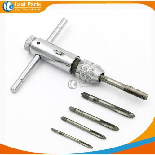 Free shipping! Durable 3-8mm 7/64 - 5/16"T-Handle Ratchet Tap M3-M8 Wrench Machinist Tool Reversion With Screw Tap,High Quality