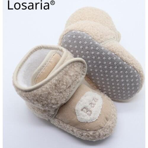 Losaria Baby Winter Shoes for 1 Year Old Infant Shoes Fur Warm Thicken Velcro Boys Girls Bebe Footwear Lightweight Shoes Newborn