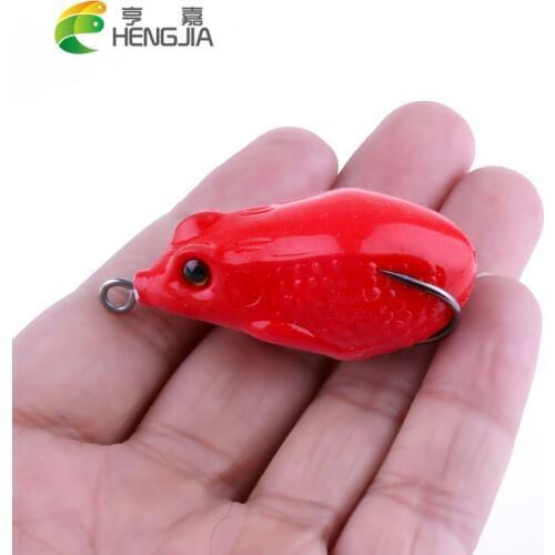 HENGJIA 1PC 5CM 10G rubber plastic soft frog fishing lures salmon sneakhead topwater fishing baits pesca fishing tackles