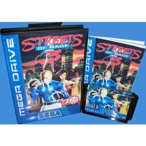 Streets of rage 3 With Box And Manual 16bit MD Game Card For Sega Mega Drive For Genesis