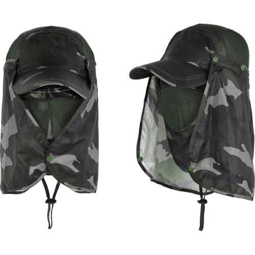 Hunting Shooting Multicam Hats Mens Ladies Sun Protection Summer Hats Face Neck Flap WaterProof Airsoft Camping Fishing Hiking