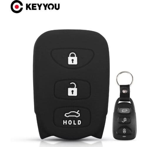 KEYYOU 3/4 Buttons For Kia Hyundai Elantra Sonata Genesis Santa Fe Accent Coupe Tucson Remote Fob Cover Silicone Car Key Case