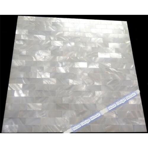 Brick Pure White mother of pearl Shell mosaic tile,bathroom shower bathtube DIY Cabinet furniture decoration Wall sticker