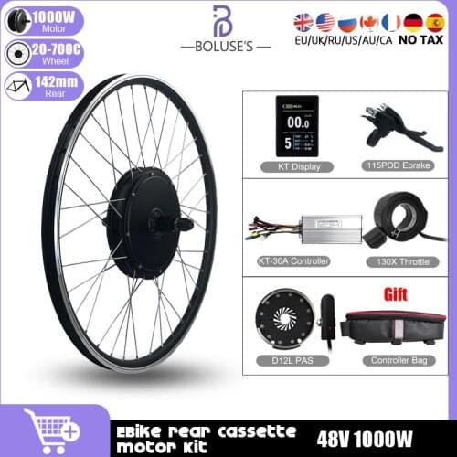Ebike Conversion Kit Rear Cassette Hub Motor Wheel 48V 1000W eBike Kit 20-29Inch 700C For Electric Bicycle Bike Conversion Kit