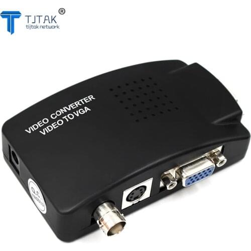 BNC VGA Composite S-Video to VGA Converter Video Converter VGA Output Adapter Digital Switch Box for PC Mac TV Camera DVD DVR