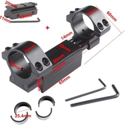 Airgun Rifle Mount 25.4mm / 30mm Ring w/Stop Pin 11mm / 20mm Rail Rifle Scope Mount Weaver Dovetail Rings with 11mm adapter