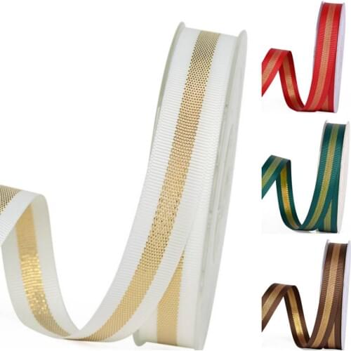 10mm/15mm/25mm Gold Thread Ribbon 20 yards DIY Handmade Material Gift Wrap Tiara Hair Bow Cake Wrap