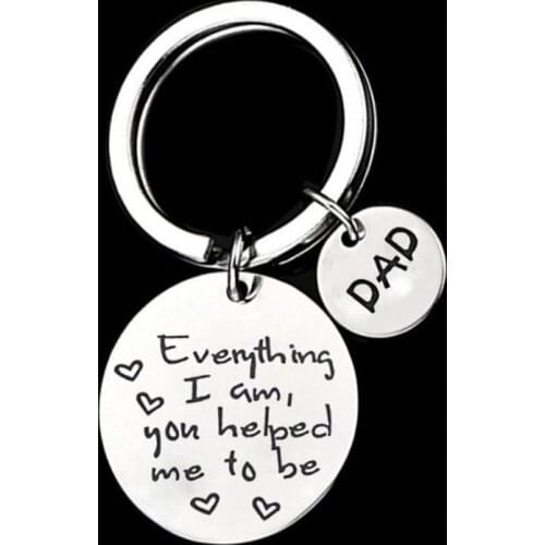 Metal Mom Keychain -Gift For Mom / Dad -Everything I Am You Helped Me To Be Keyring Mother Of The Bride Mothers Day Gifts