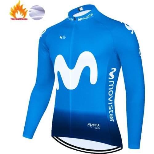 Movistar Winter Thermal Fleece Masculina Jersey Ropa Camisa Masculino Mallots Equipamento De Ciclismo Maillot Ciclismo Hombre